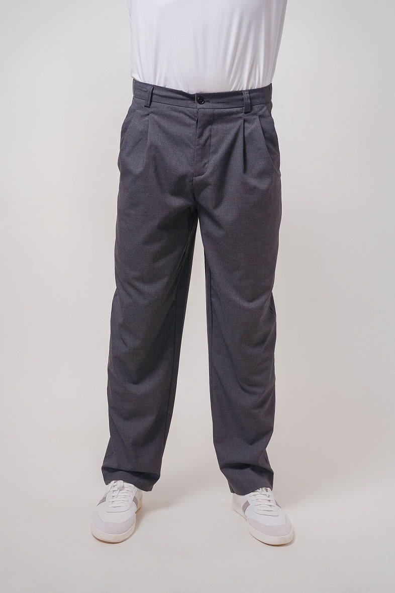 Брюки мужской   серый однотонный Adam Soul Oversize Grey