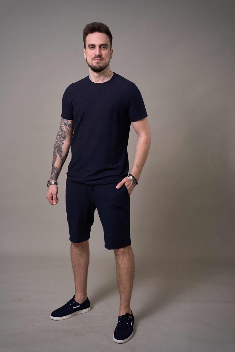 Костюм с шортами мужской цвет синий SMART MEN 17160.0009 тем син