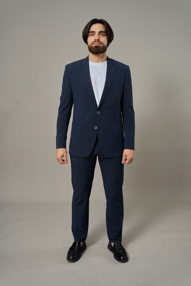 Костюм мужской кежуал двойка синий фактурный SMART MEN 45378.0009 ц. синий