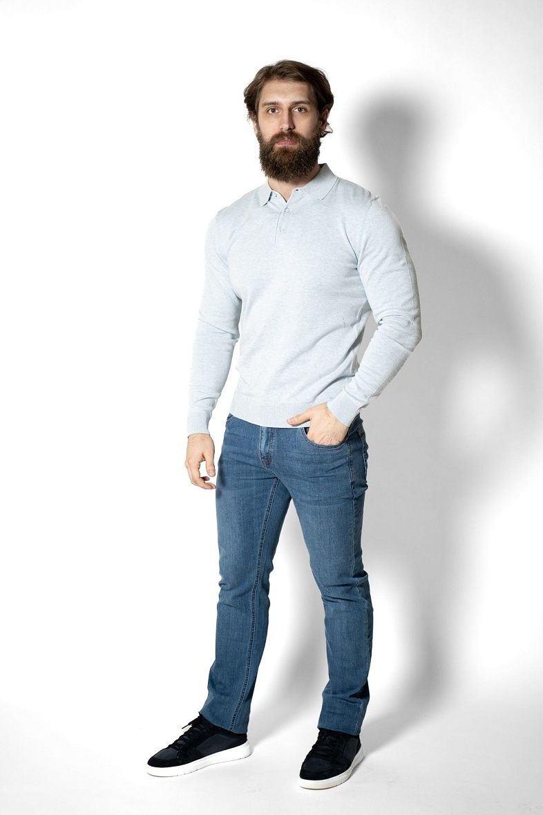 Поло мужское дл. рукав Picero цвет голубой Pisero 324.302.322.KLC.23 голуб