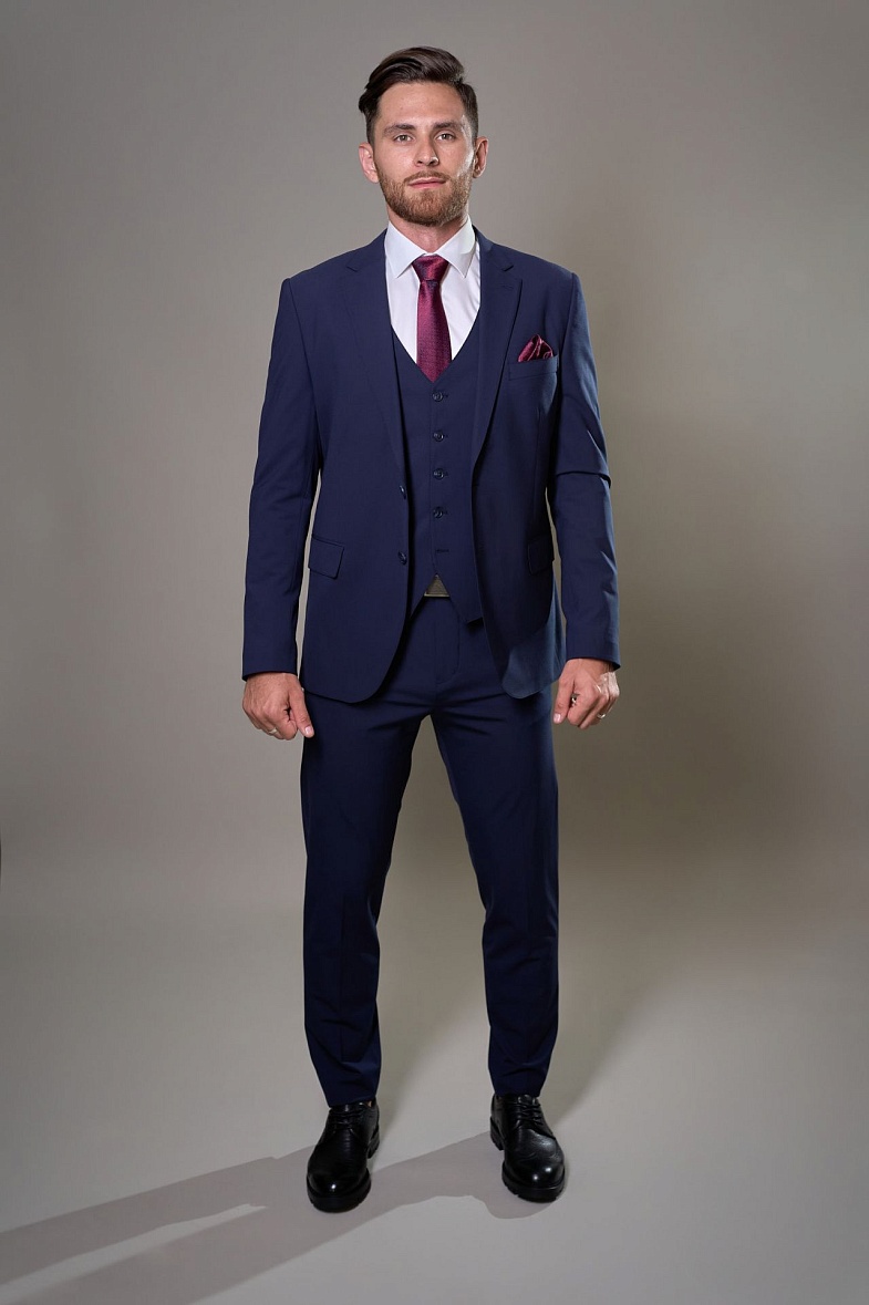Костюм мужской классический тройка синий однотонный SMART MEN 45345 синий