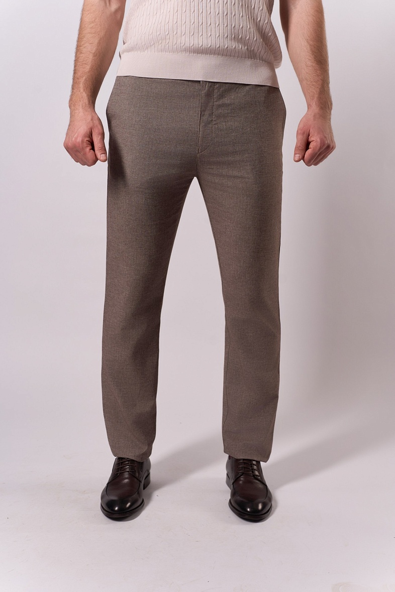 Брюки мужские классические без стрелок бежевый Jofree Альберто цв.1