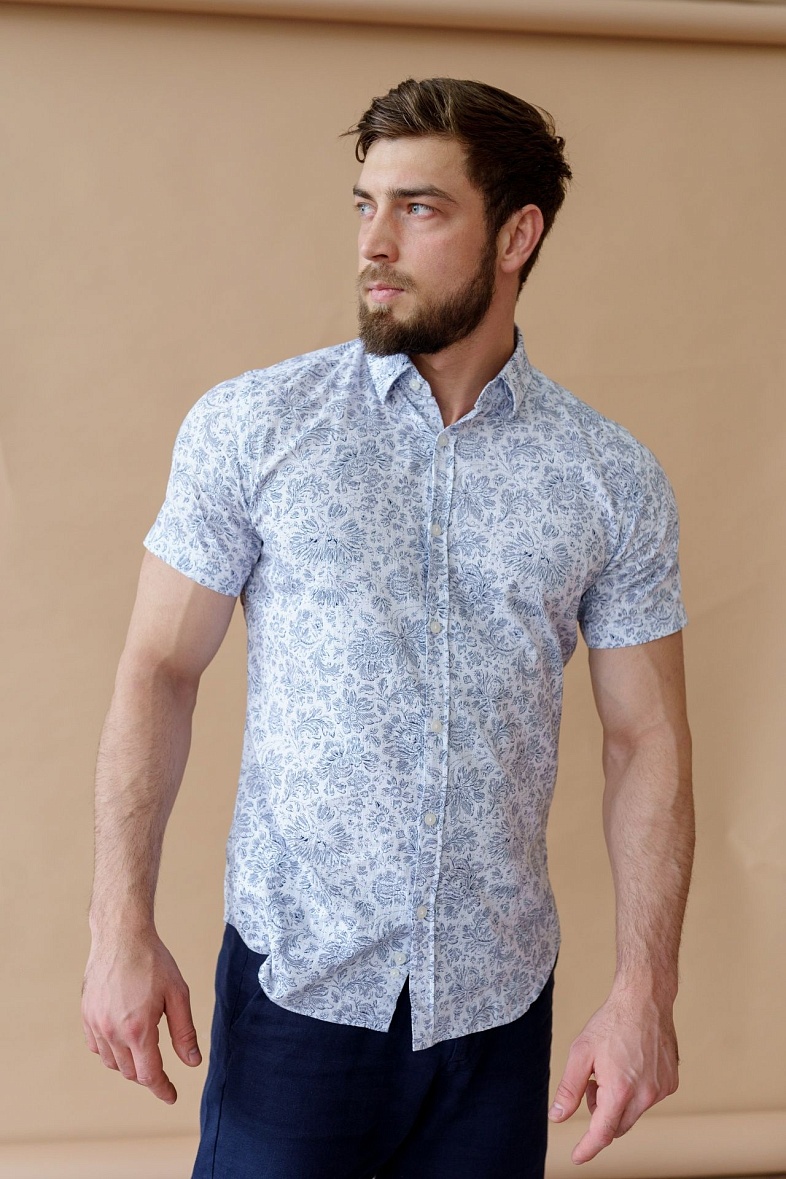 Рубашка мужская короткий рукав белый Luxor 828-0190.P022.Y002.L.B0301