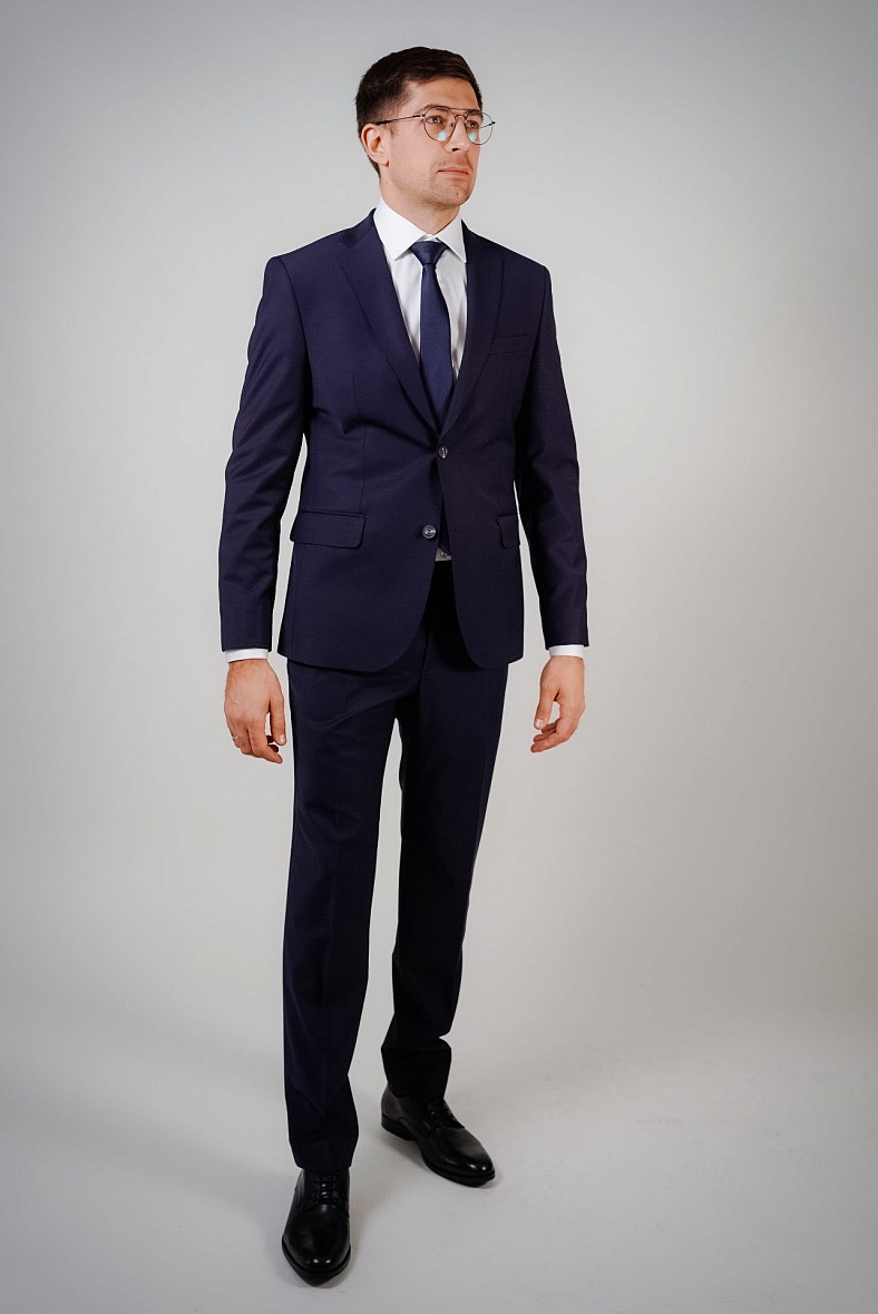 Костюм мужской   синий однотонный TRUVOR 2412VB 3079 тк.СПО37268