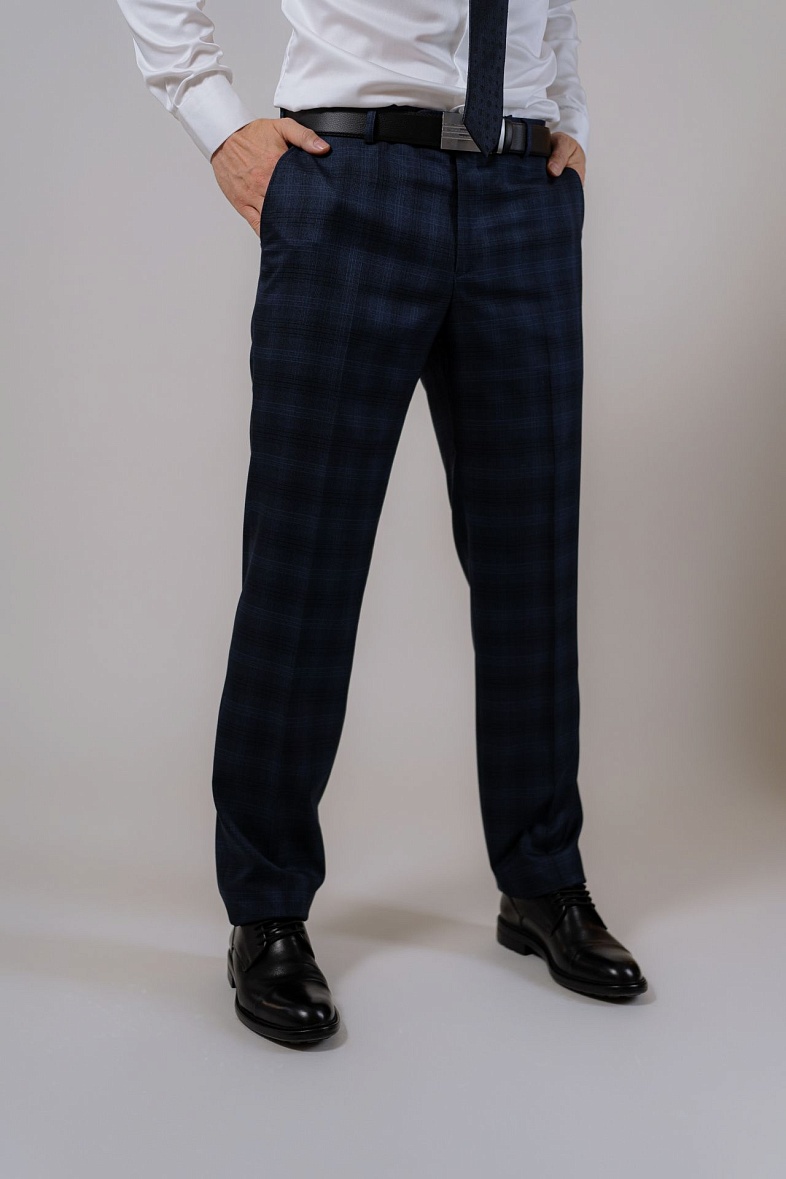 Брюки мужские классические со стрелками синий Royal Spirit Галант