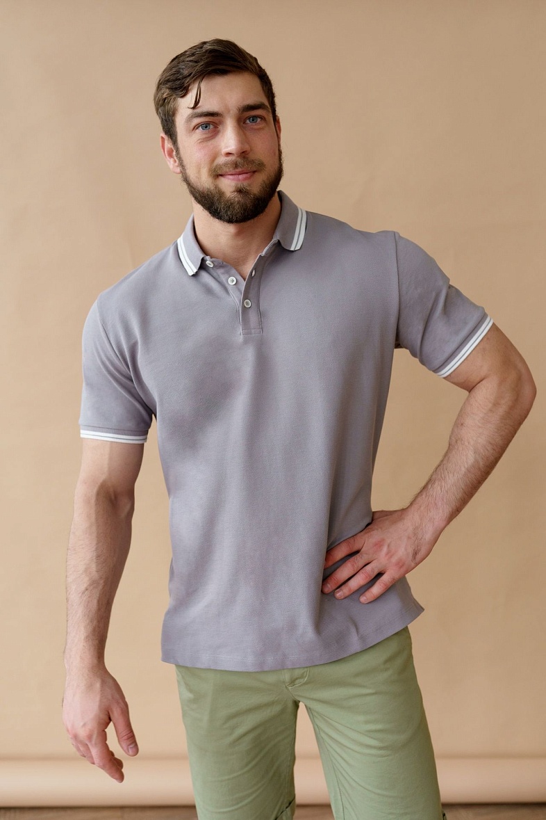 Футболка поло мужская к/р XINT цвет серый XINT 1902 серый