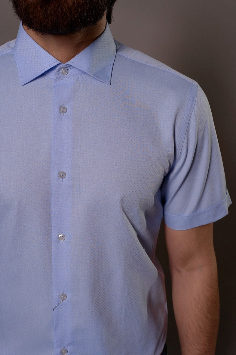 Рубашка мужская короткий рукав голубой VESTER 72914 цв. 85