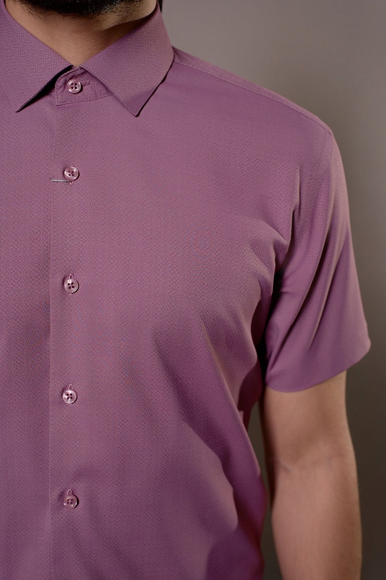 Рубашка мужская короткий рукав розовый OSCAR TIME Пудровая