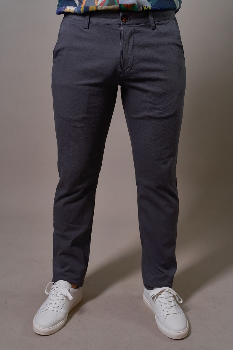 Брюки мужские чиносы, (повседневные брюки) серый DORTMUND 18116B Арт.RAIT DARK GRAY