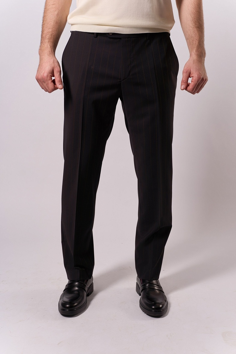 Брюки мужские классические со стрелками черный MARCELLO GOTTI 15683-6013