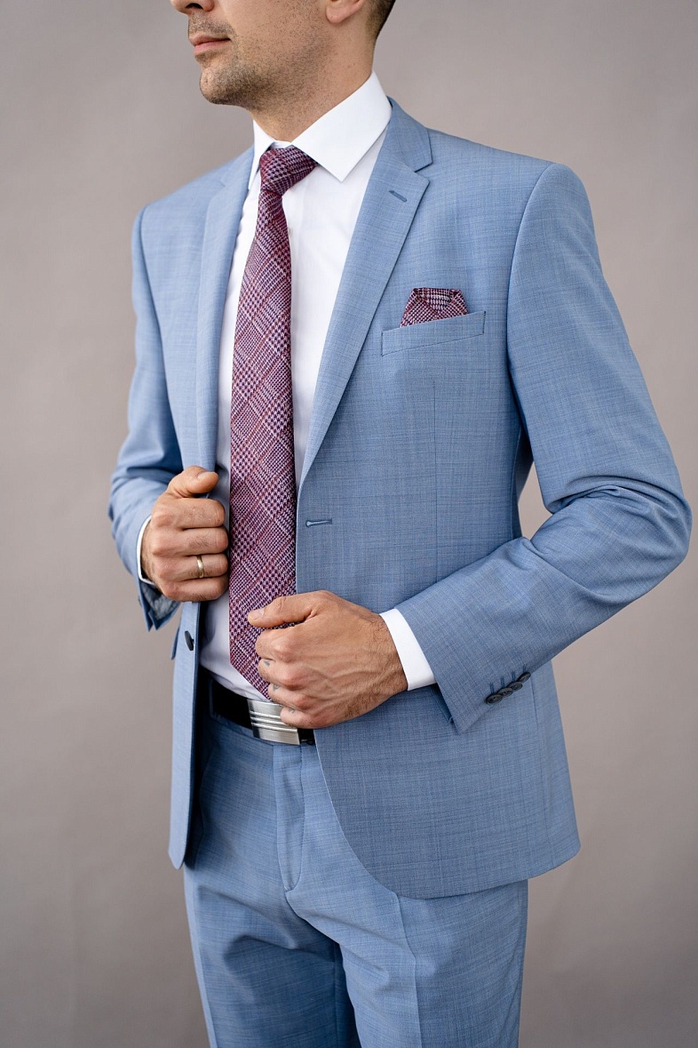 Костюм мужской   голубой меланж TRUVOR 1462 304 тк.СПО36292