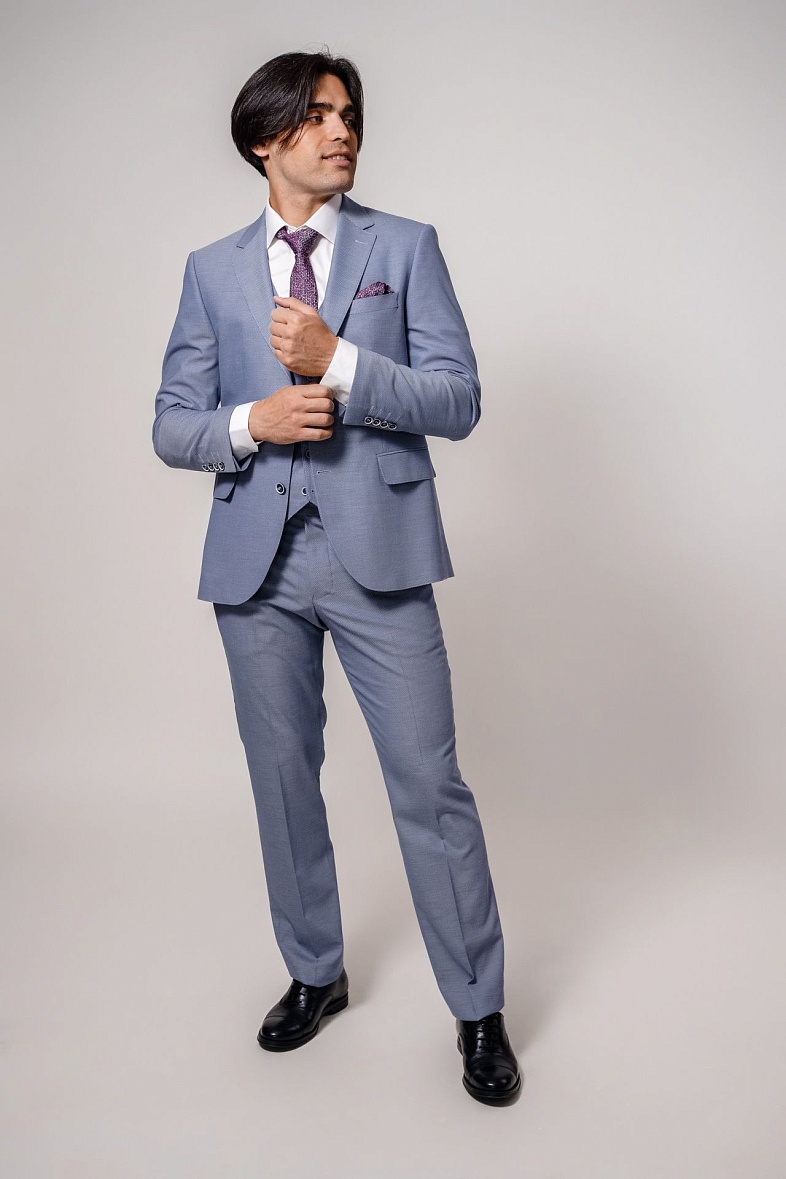 Костюм мужской   голубой фактурный MCR 45319