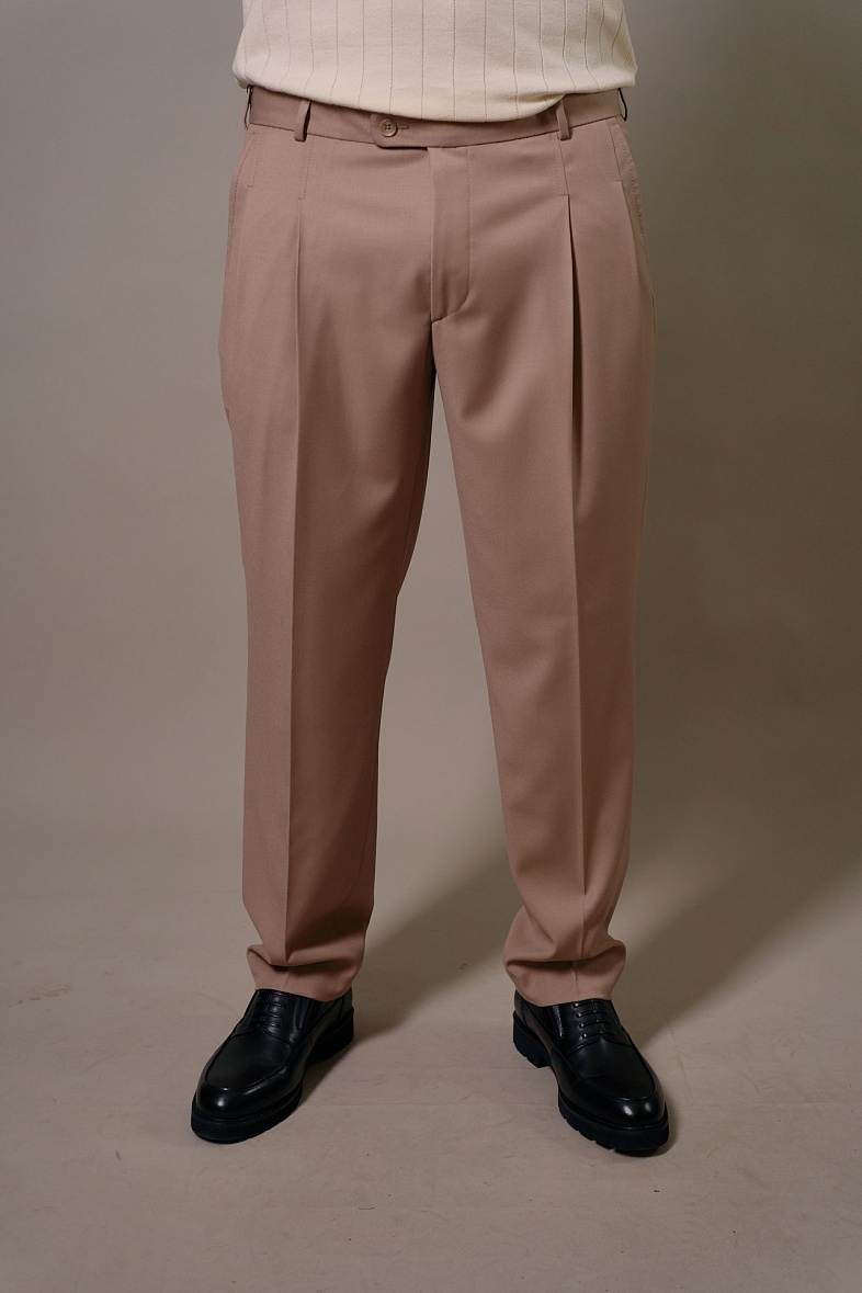 Брюки мужские классические со стрелками бежевый MARCELLO GOTTI 12445-5003