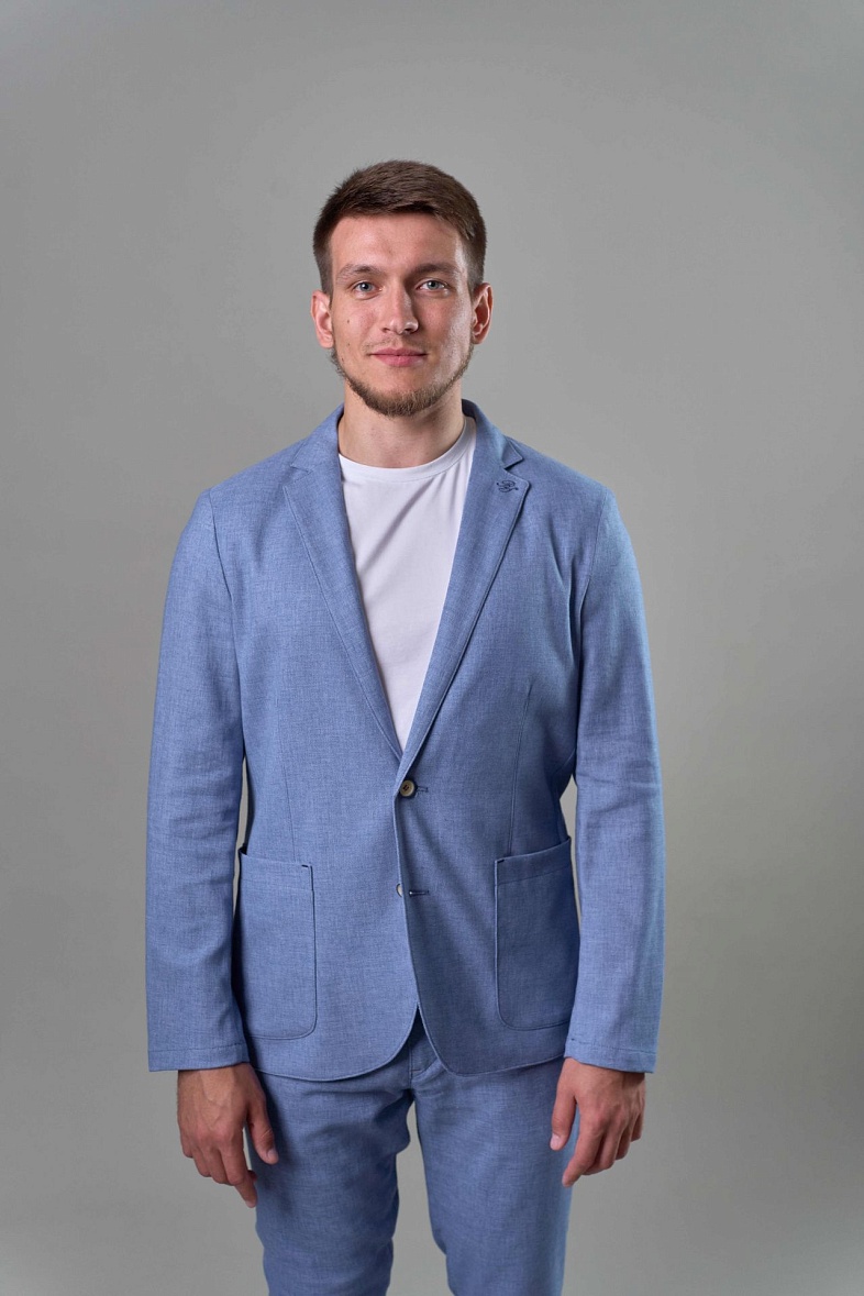 Пиджак мужской кежуал  голубой меланж Royal Spirit Дейли