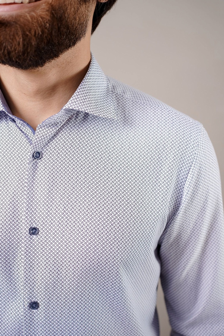Рубашка мужская длинный рукав синий VESTER 51114 цв. 43          