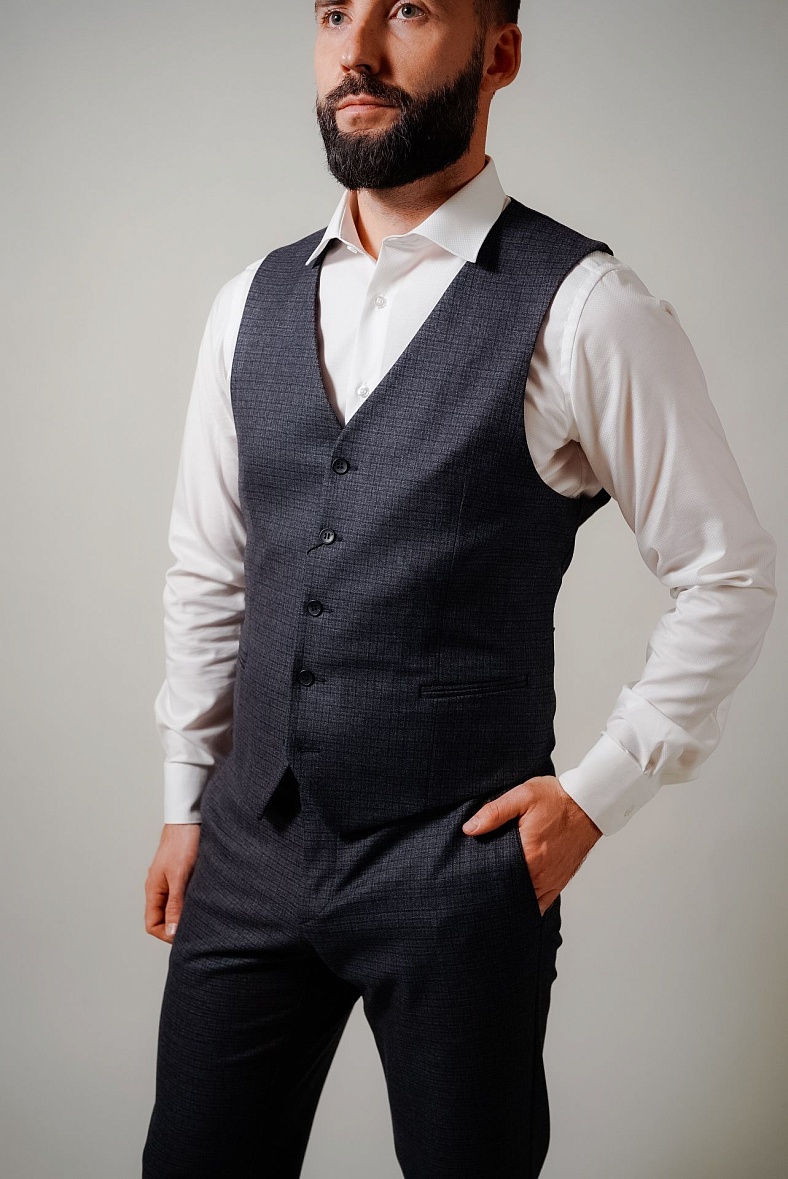 Жилет мужской серый, бежевый, бордовый, синий MARCELLO GOTTI 65803-0558