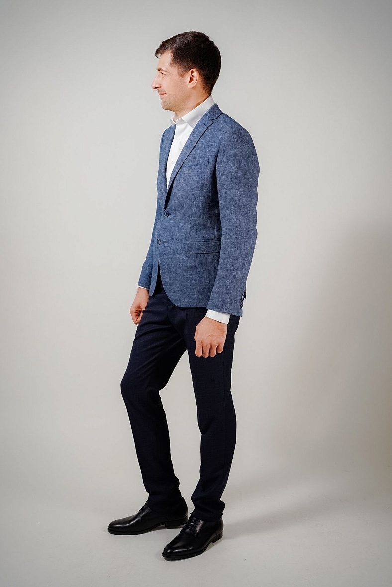 Пиджак мужской  синий однотонный VALENTI 3448-VN-151X